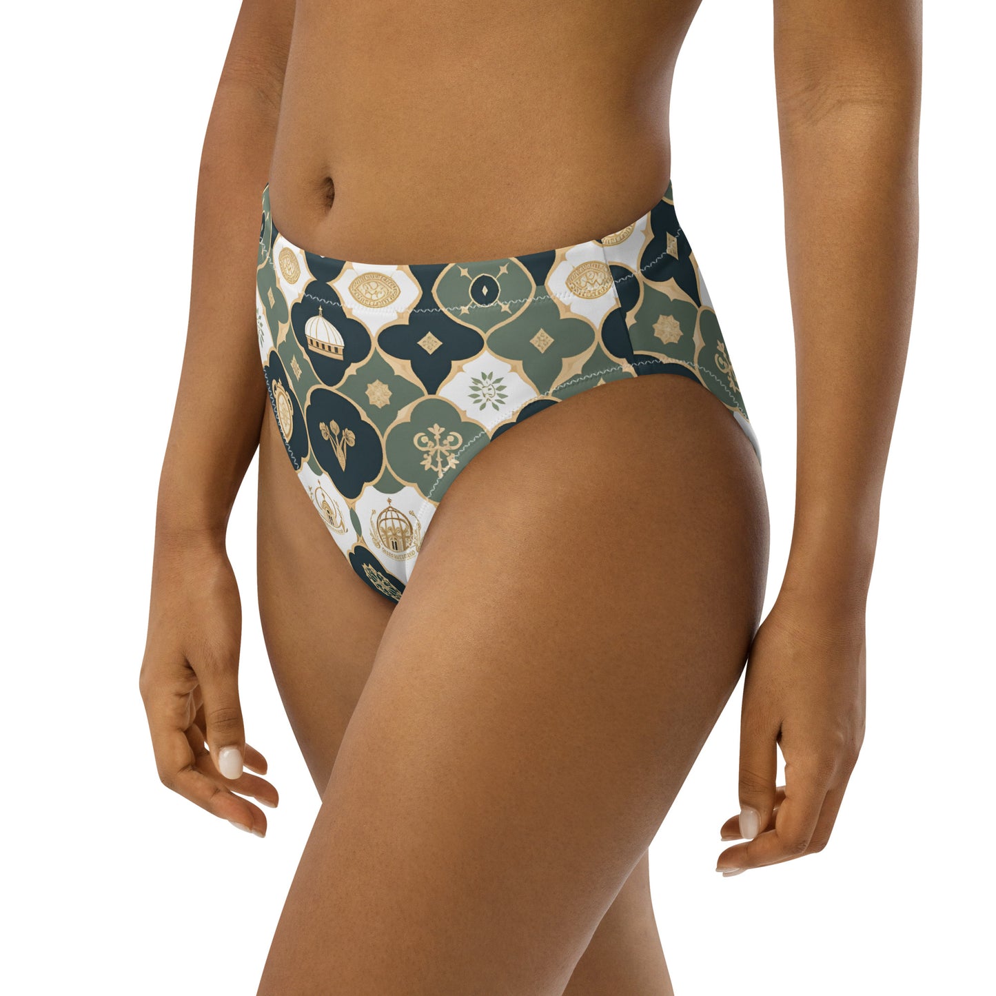 Recycled high-waisted bikini bottom