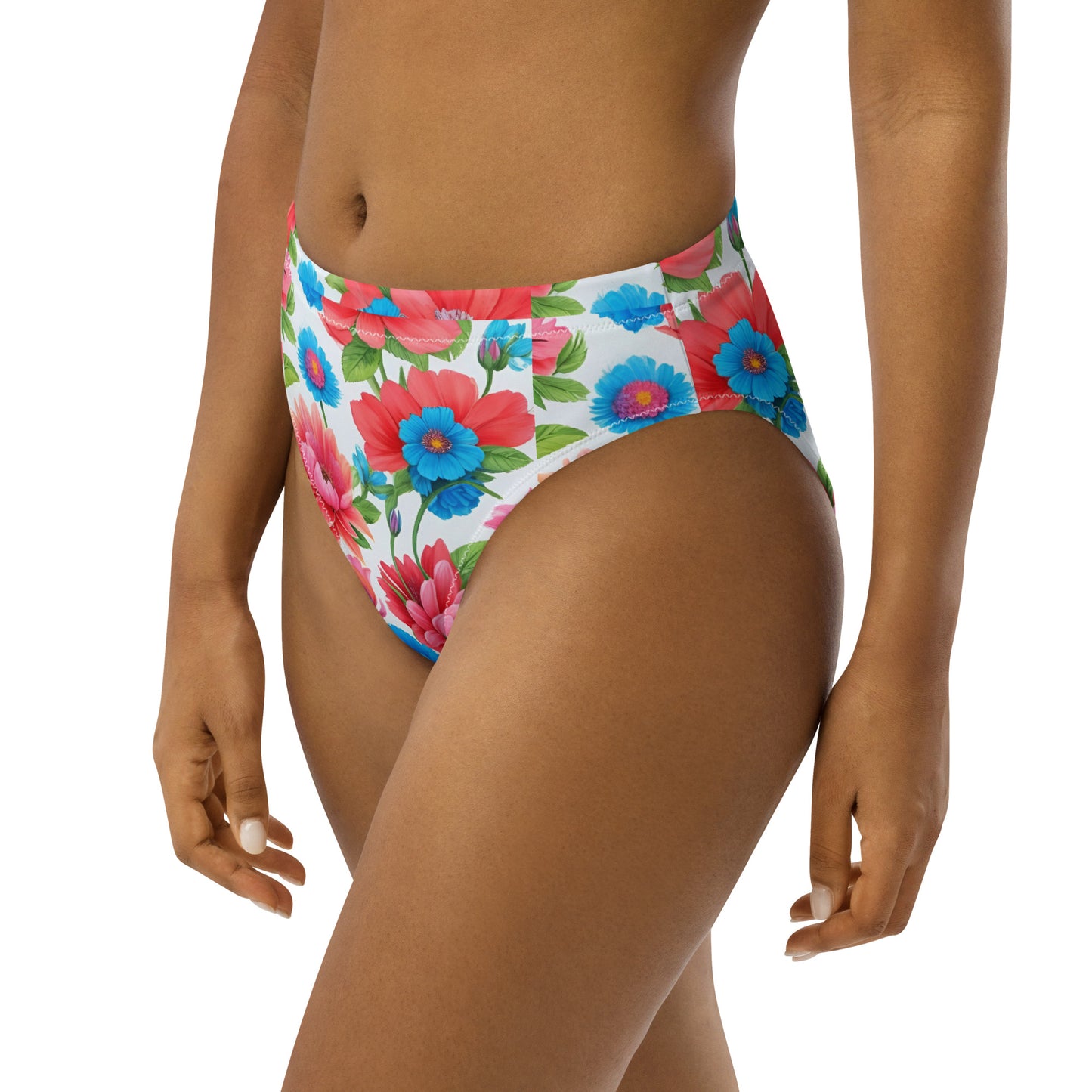 Recycled high-waisted bikini bottom