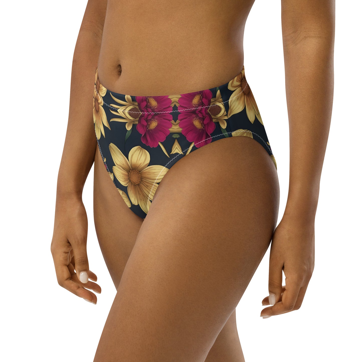 Recycled high-waisted bikini bottom