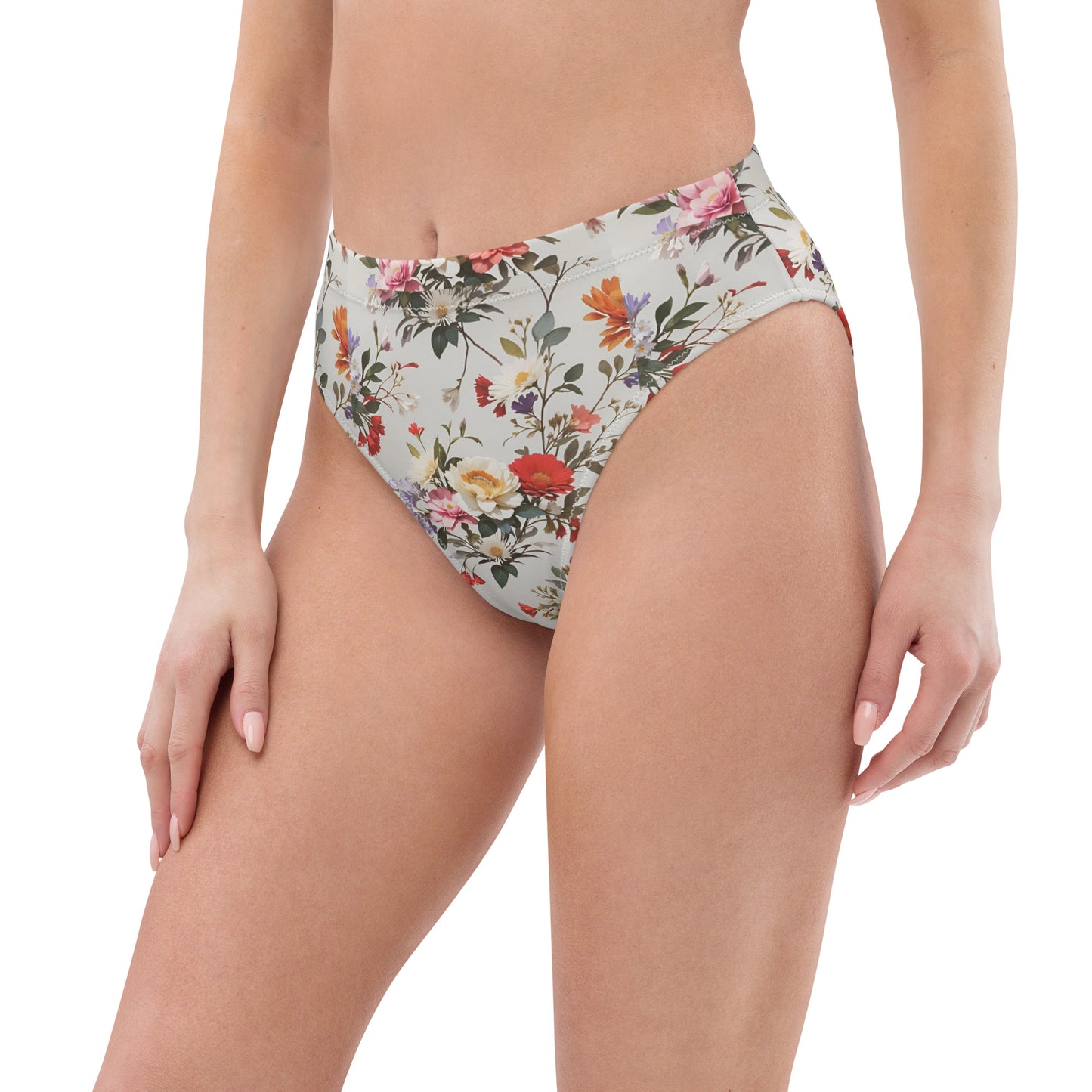 Recycled high-waisted bikini bottom