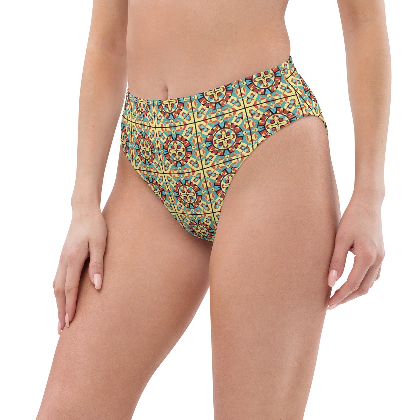 Recycled high-waisted bikini bottom