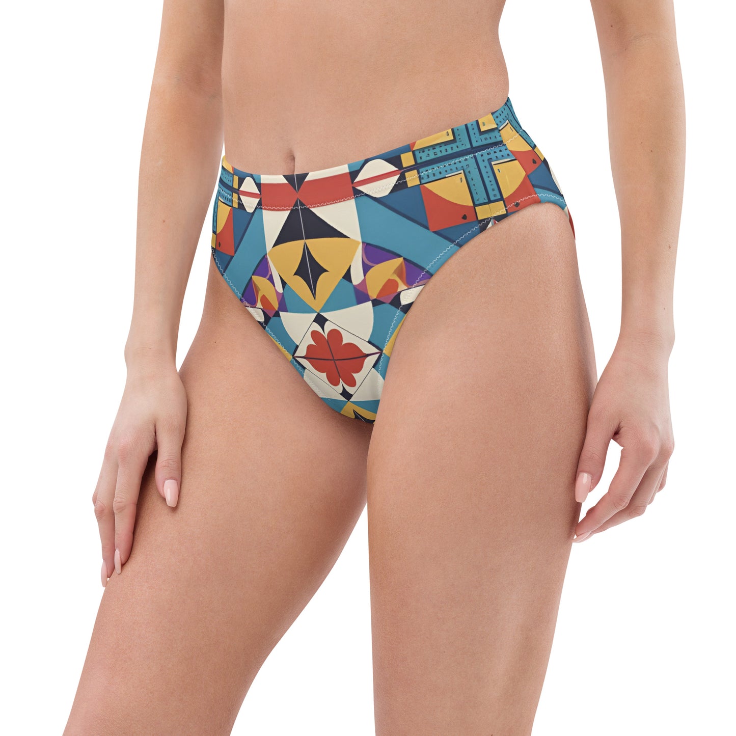 Recycled high-waisted bikini bottom