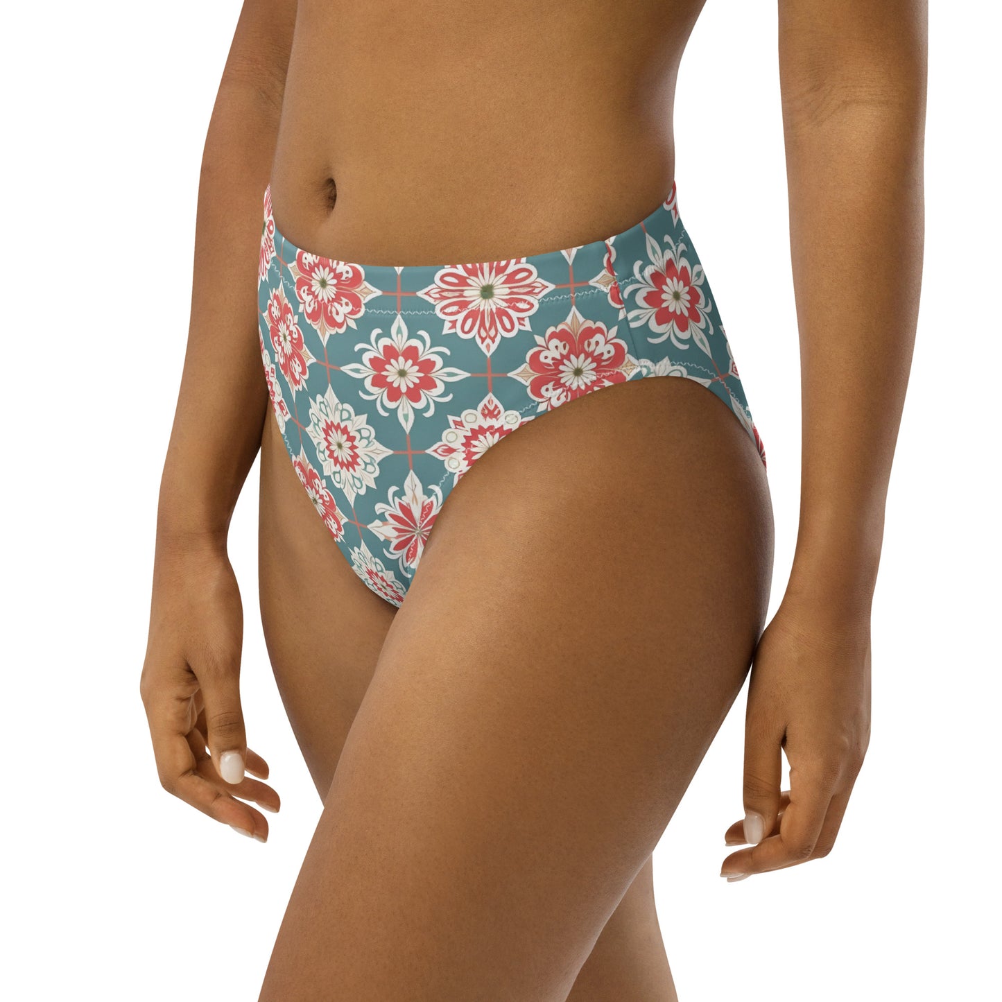 Recycled high-waisted bikini bottom