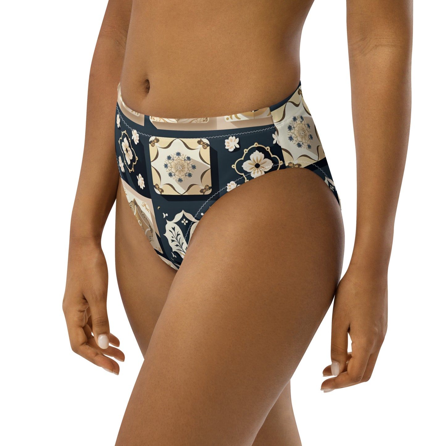 Recycled high-waisted bikini bottom