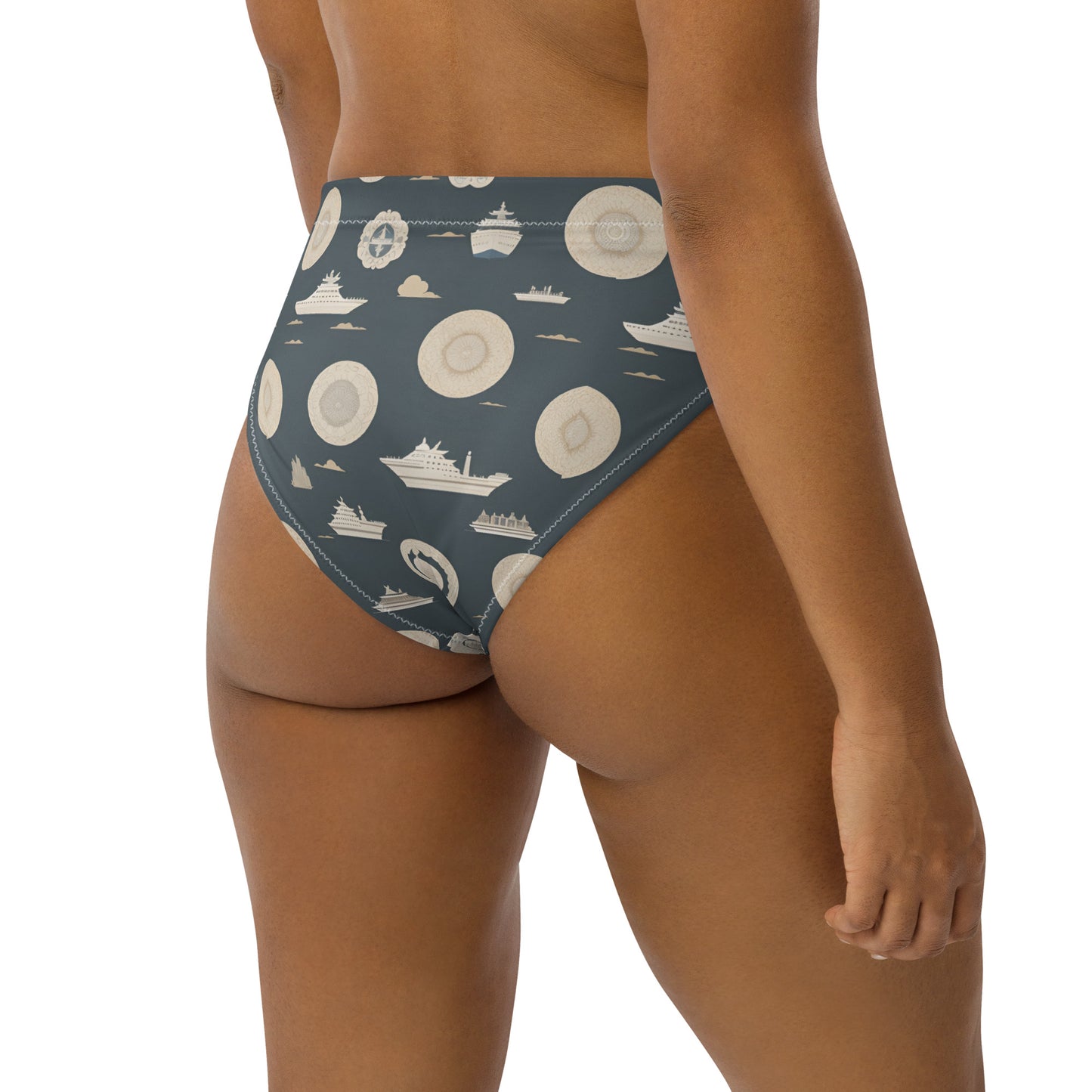 Recycled high-waisted bikini bottom