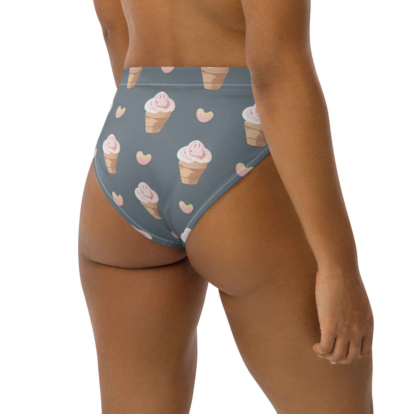 Recycled high-waisted bikini bottom