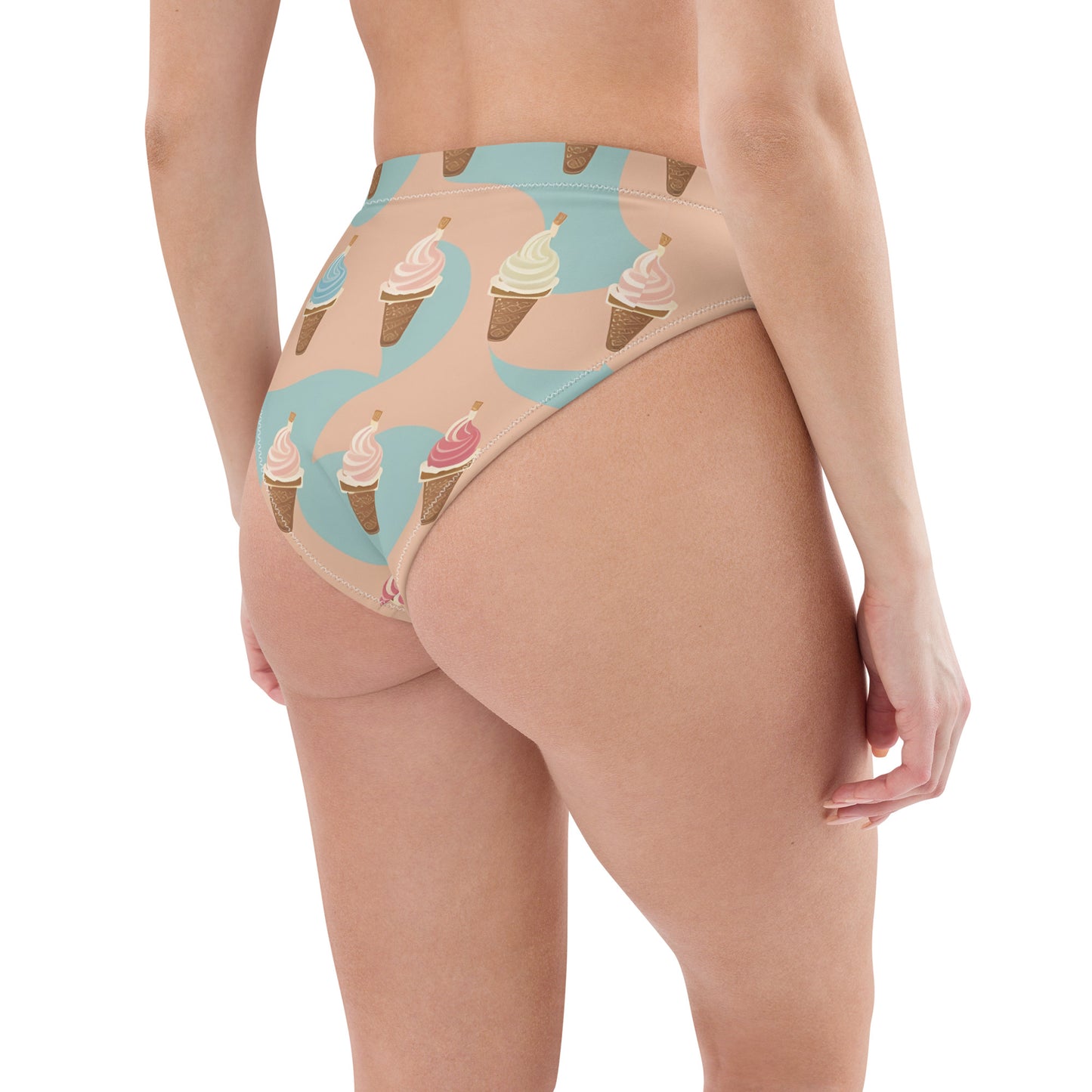 Recycled high-waisted bikini bottom