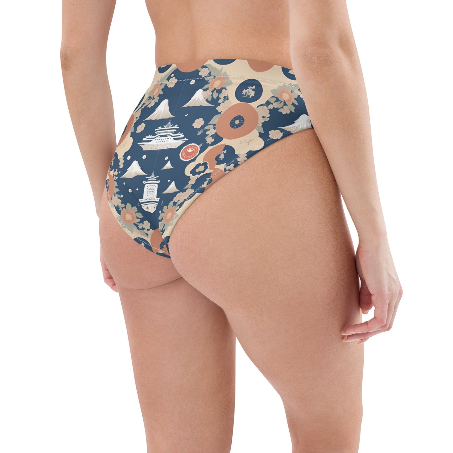 Recycled high-waisted bikini bottom