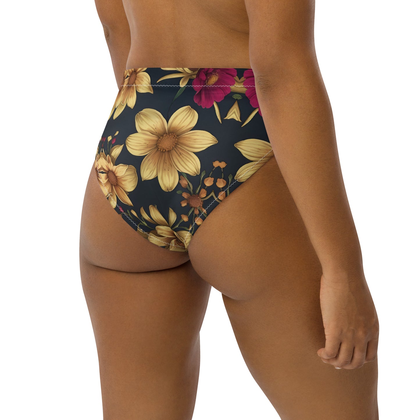 Recycled high-waisted bikini bottom