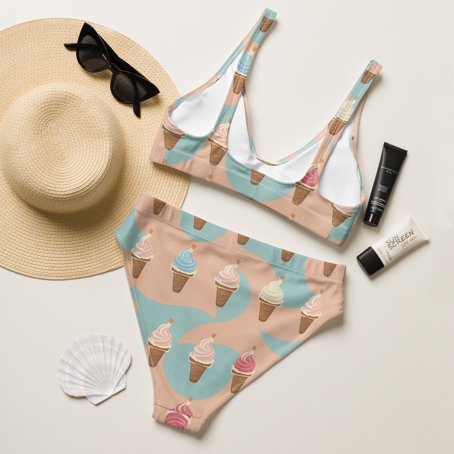 Recycled high-waisted bikini