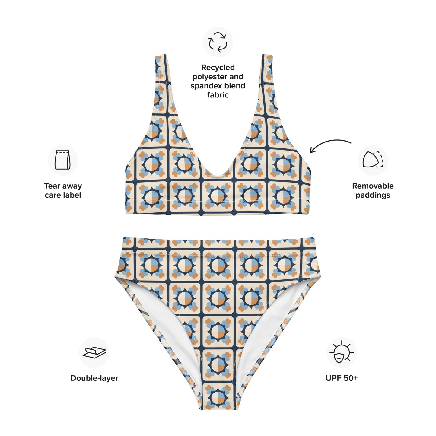 Recycled high-waisted bikini