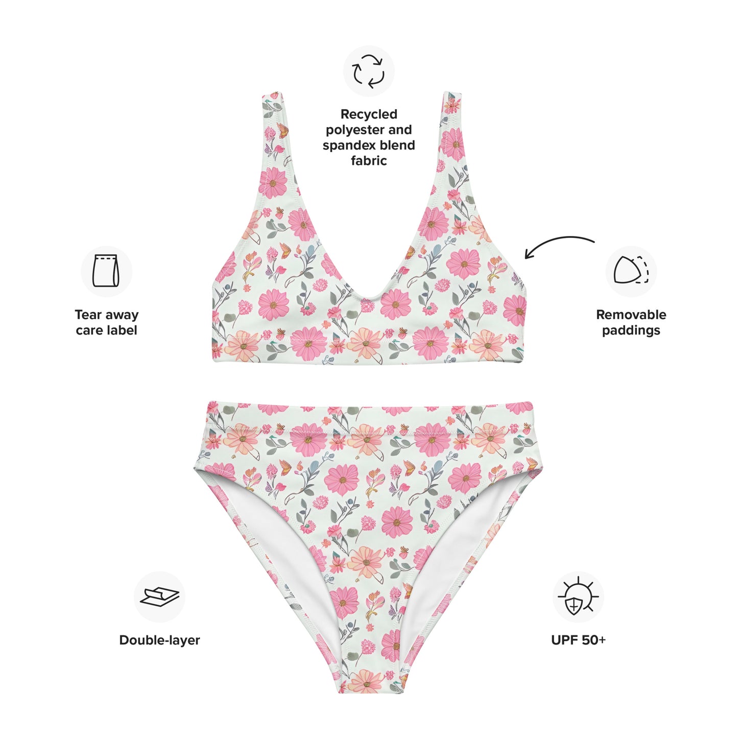 Recycled high-waisted bikini