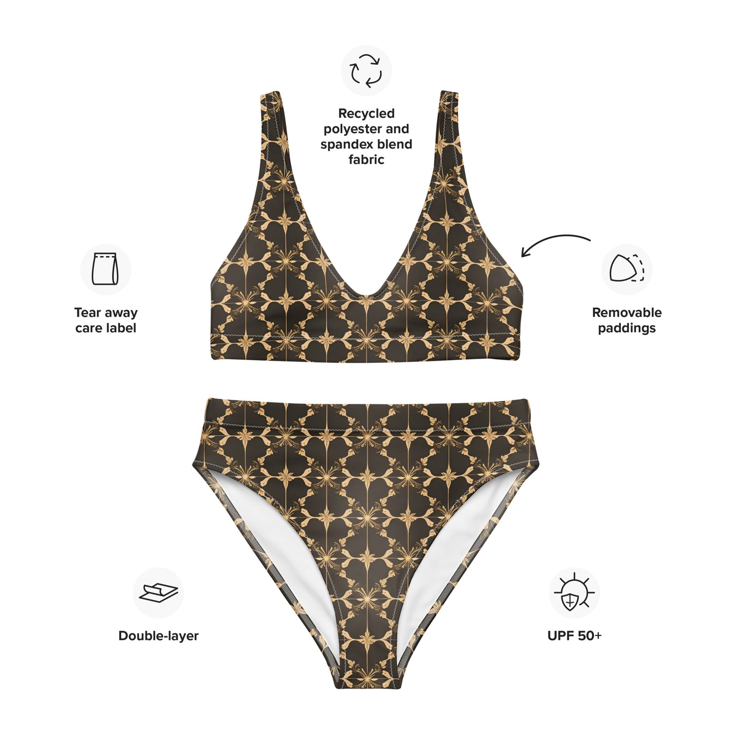 Recycled high-waisted bikini