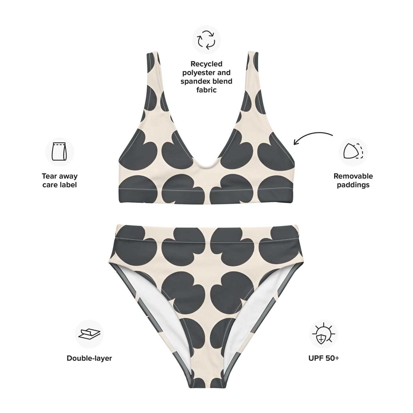 Recycled high-waisted bikini