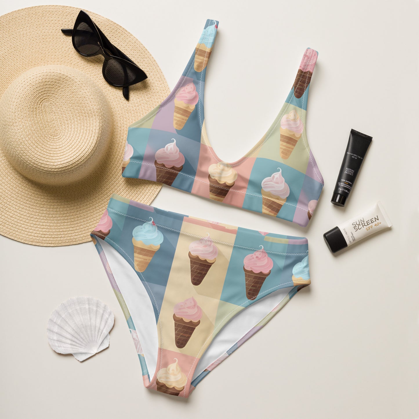 Recycled high-waisted bikini