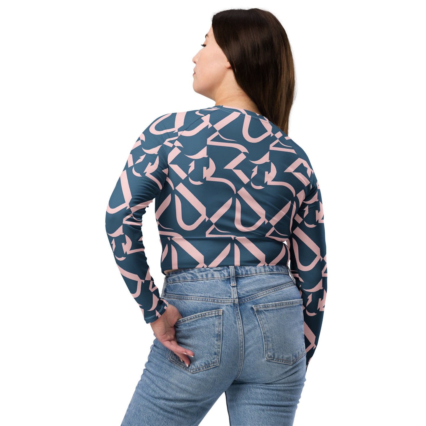 Recycled long-sleeve crop top