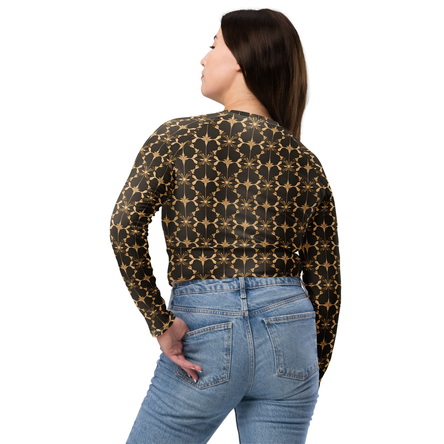 Recycled long-sleeve crop top