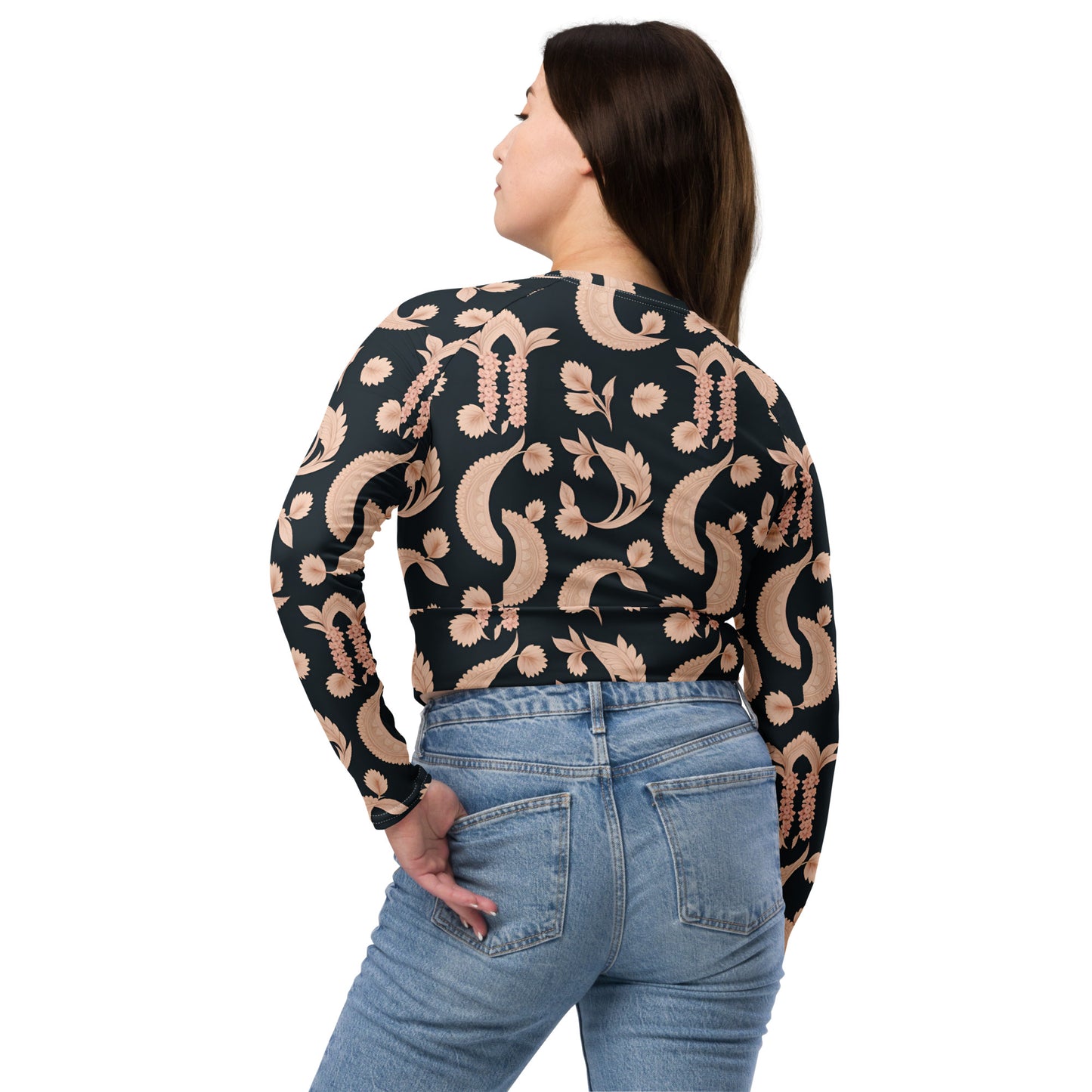 Recycled long-sleeve crop top