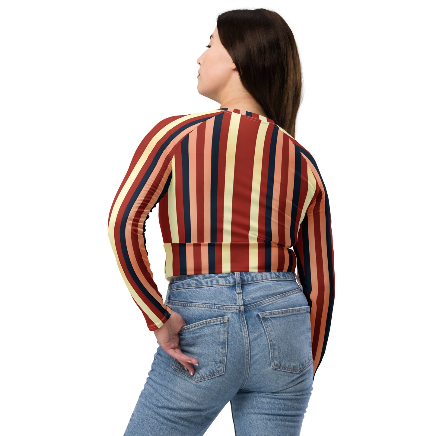 Recycled long-sleeve crop top