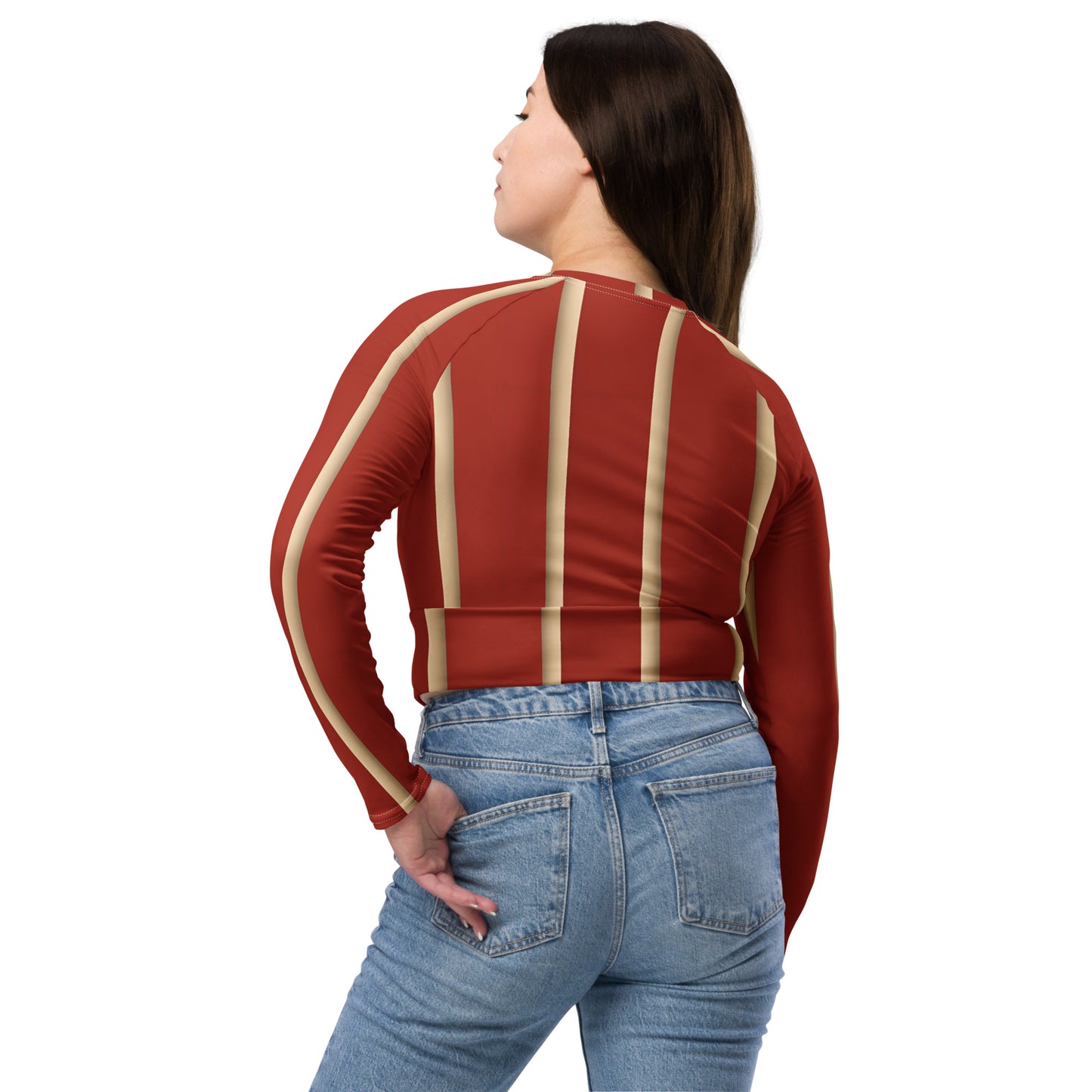 Recycled long-sleeve crop top