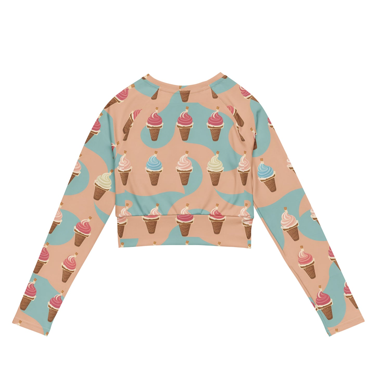 Recycled long-sleeve crop top