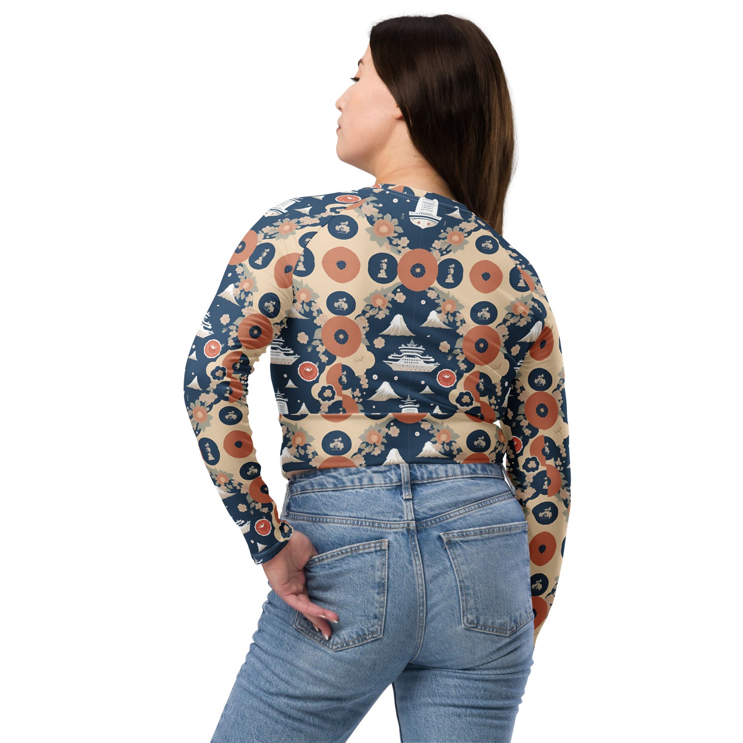 Recycled long-sleeve crop top