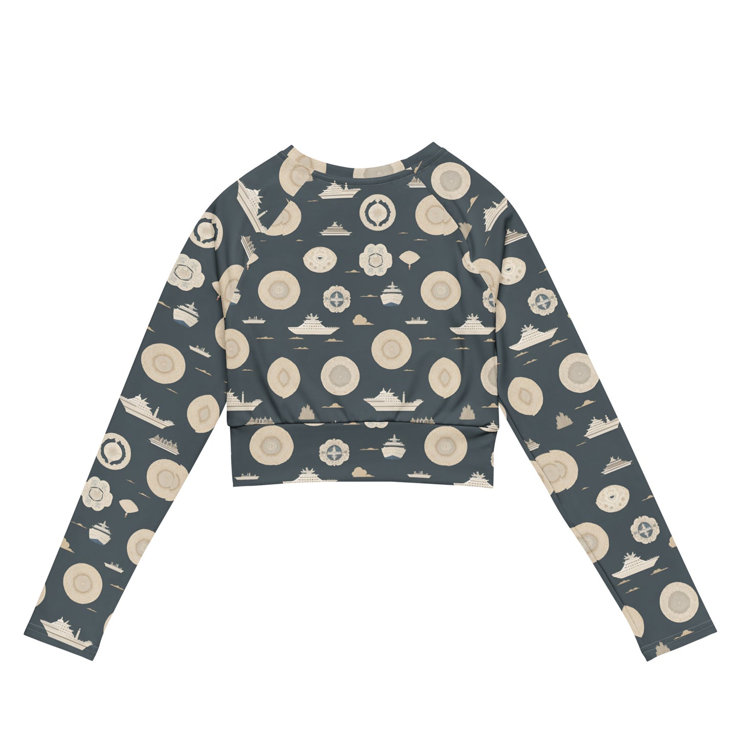 Recycled long-sleeve crop top