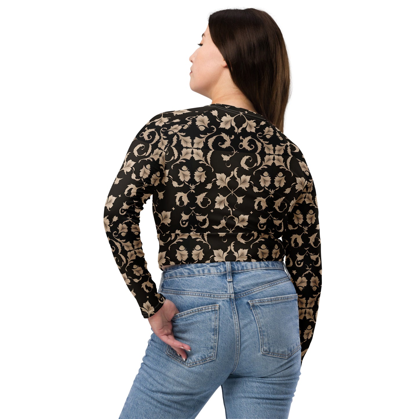 Recycled long-sleeve crop top