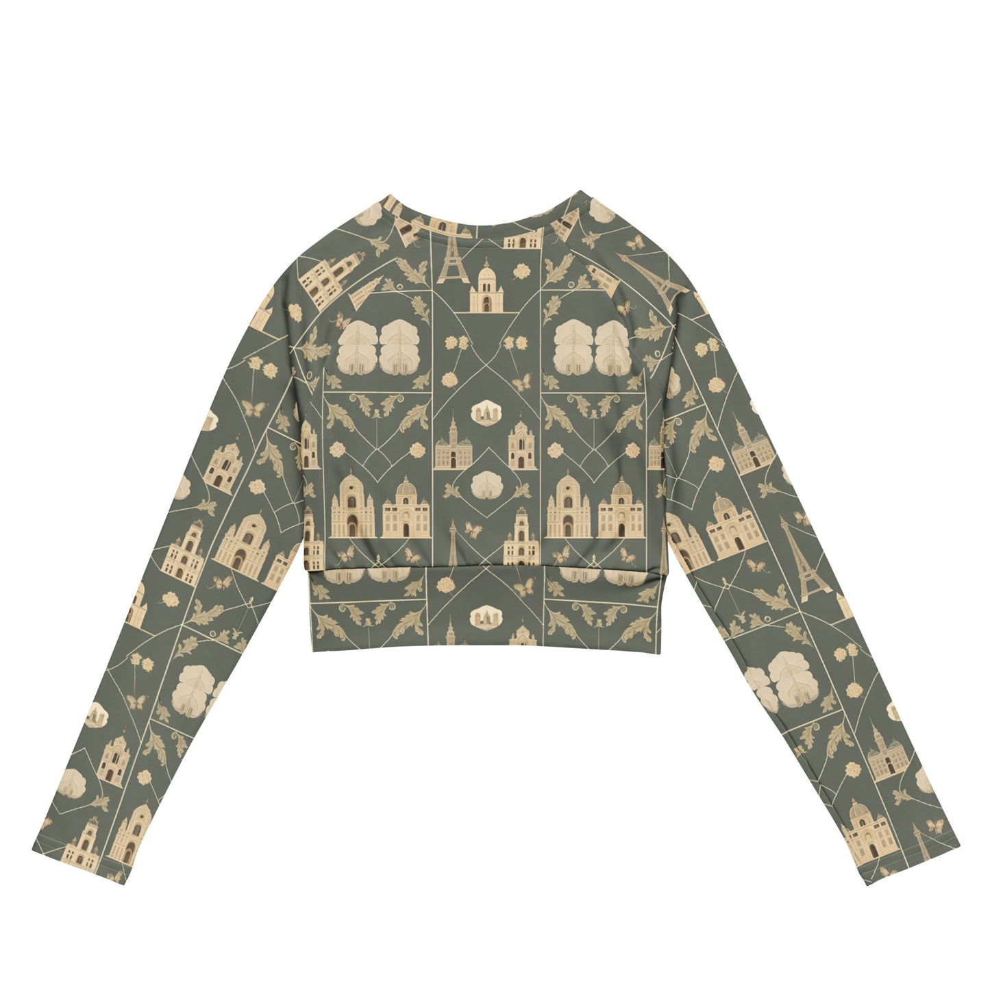 Recycled long-sleeve crop top