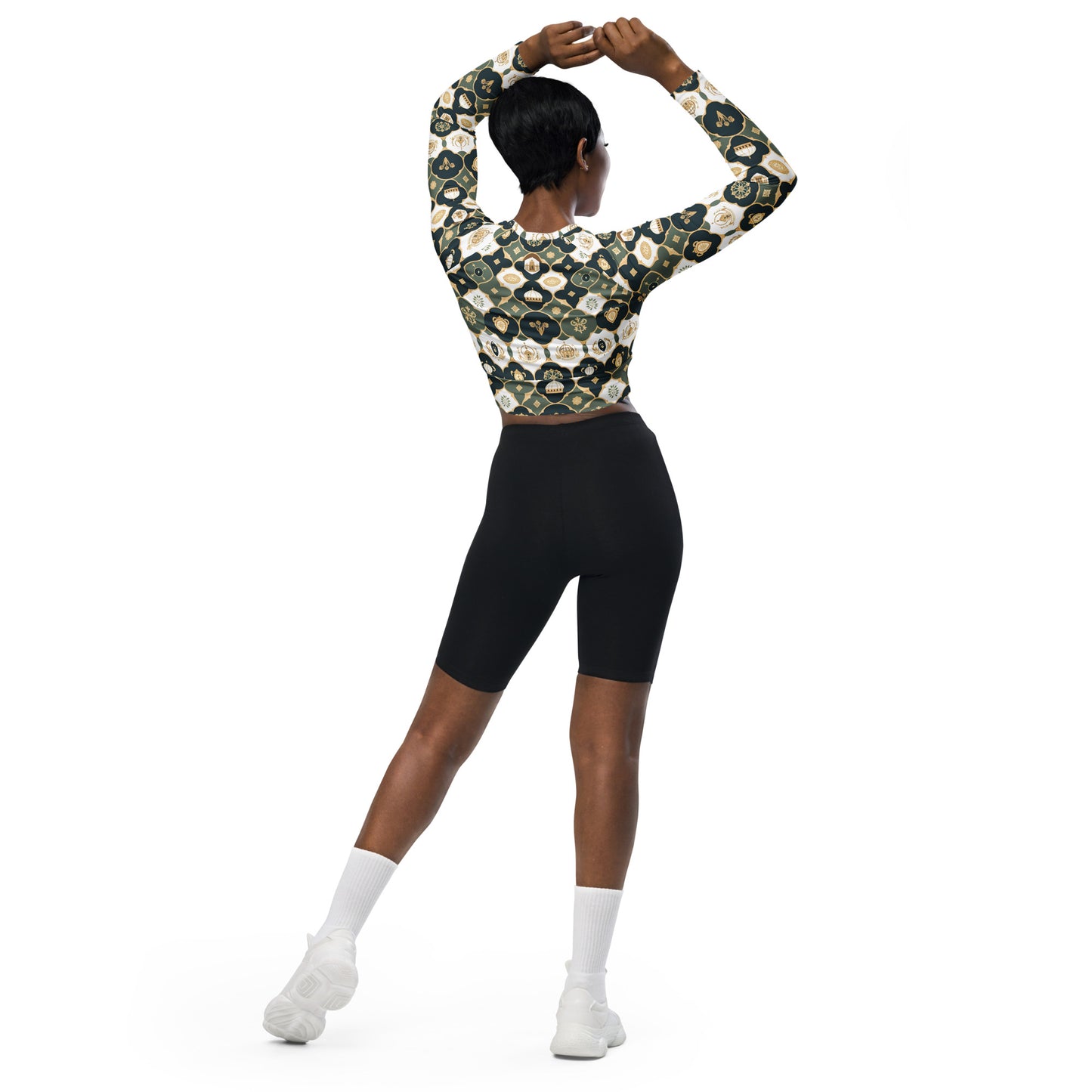 Recycled long-sleeve crop top