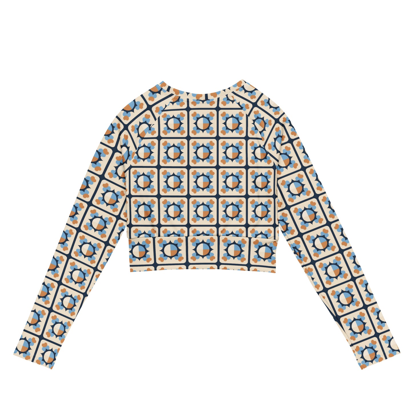 Recycled long-sleeve crop top