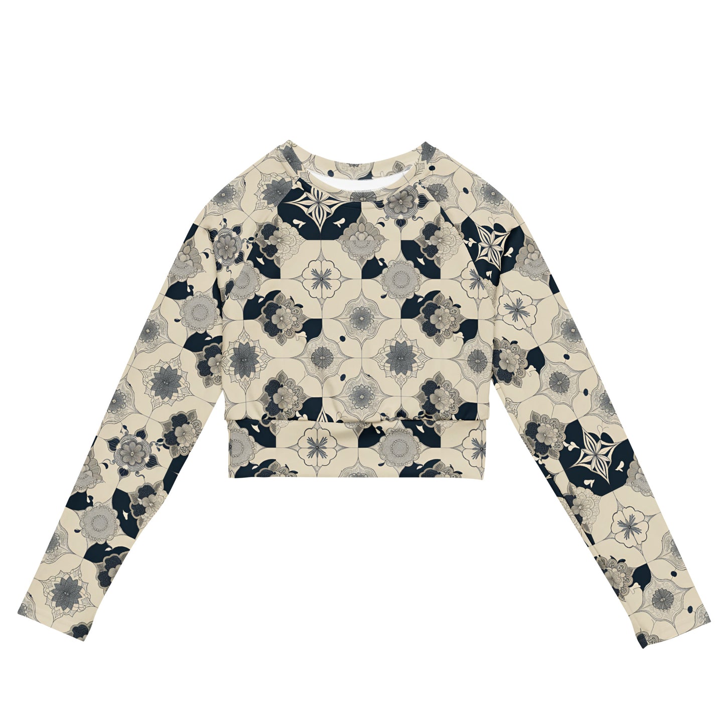 Recycled long-sleeve crop top