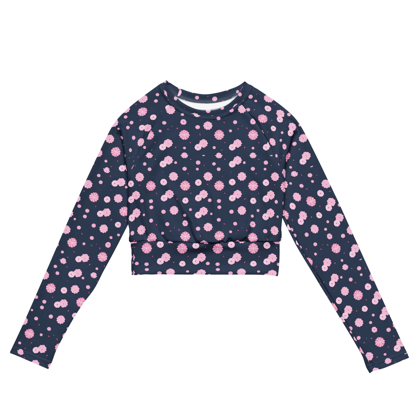 Recycled long-sleeve crop top