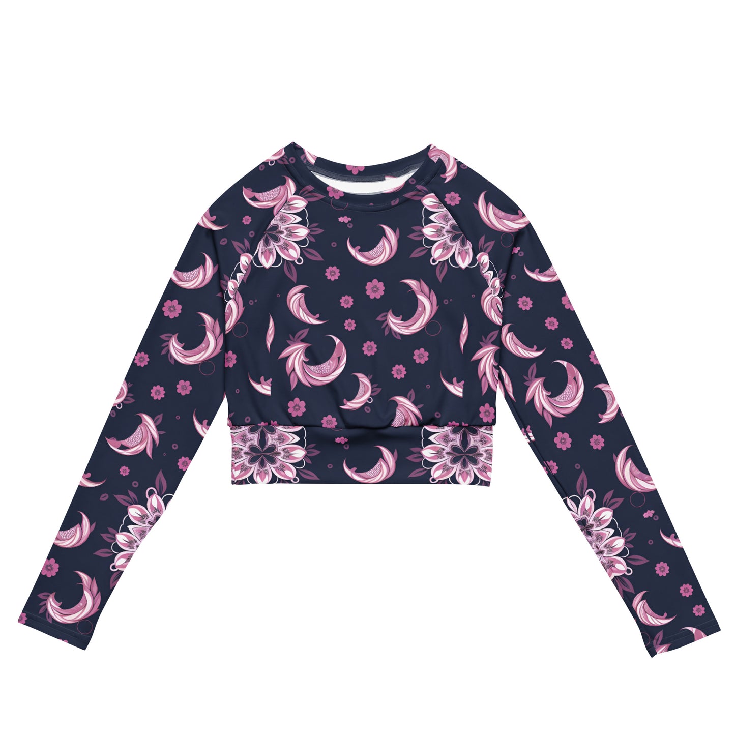 Recycled long-sleeve crop top