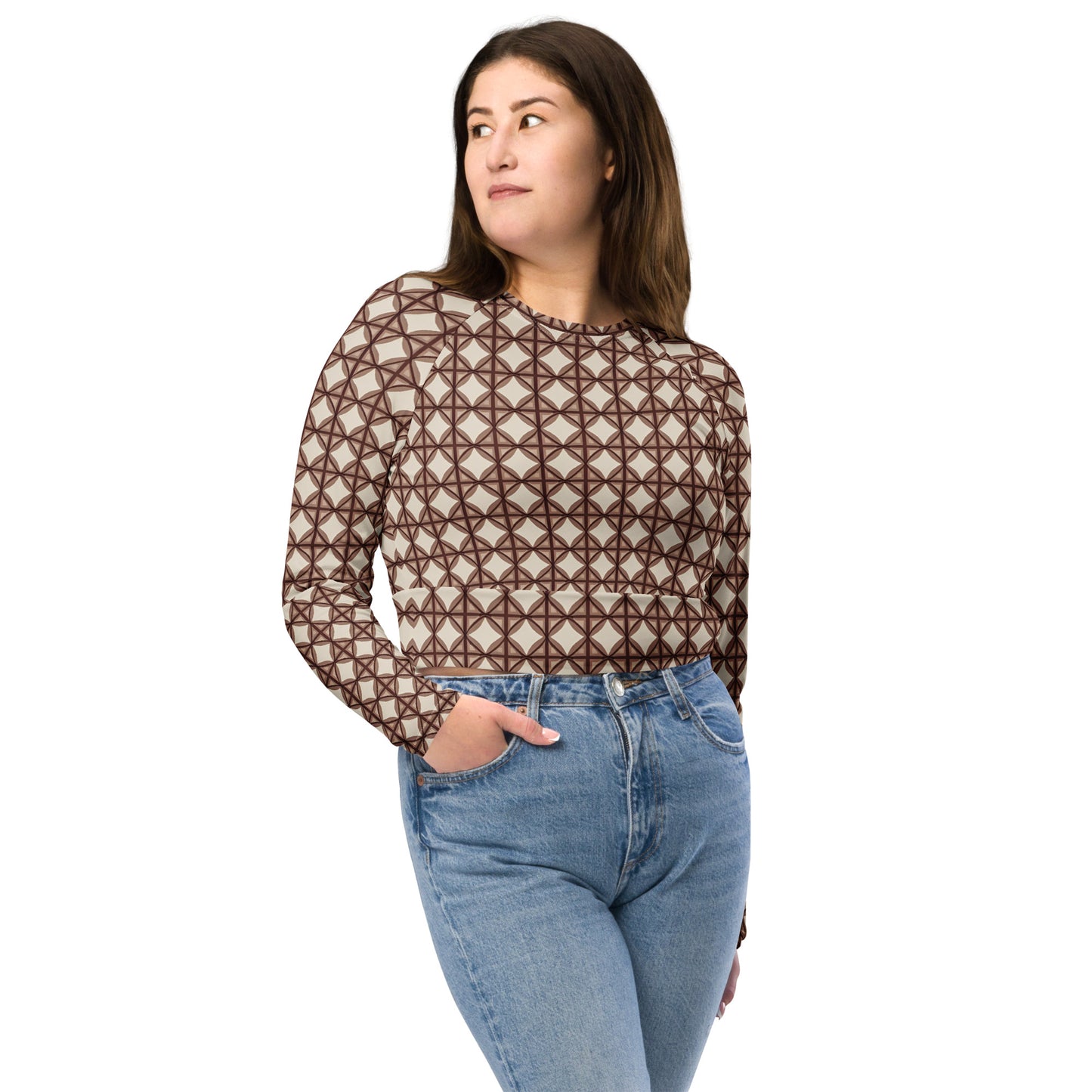 Recycled long-sleeve crop top