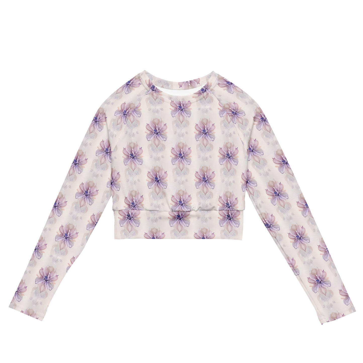 Recycled long-sleeve crop top