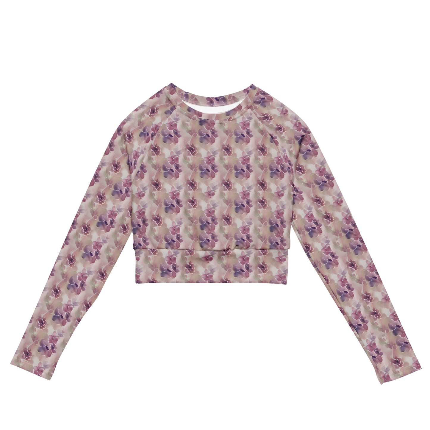 Recycled long-sleeve crop top