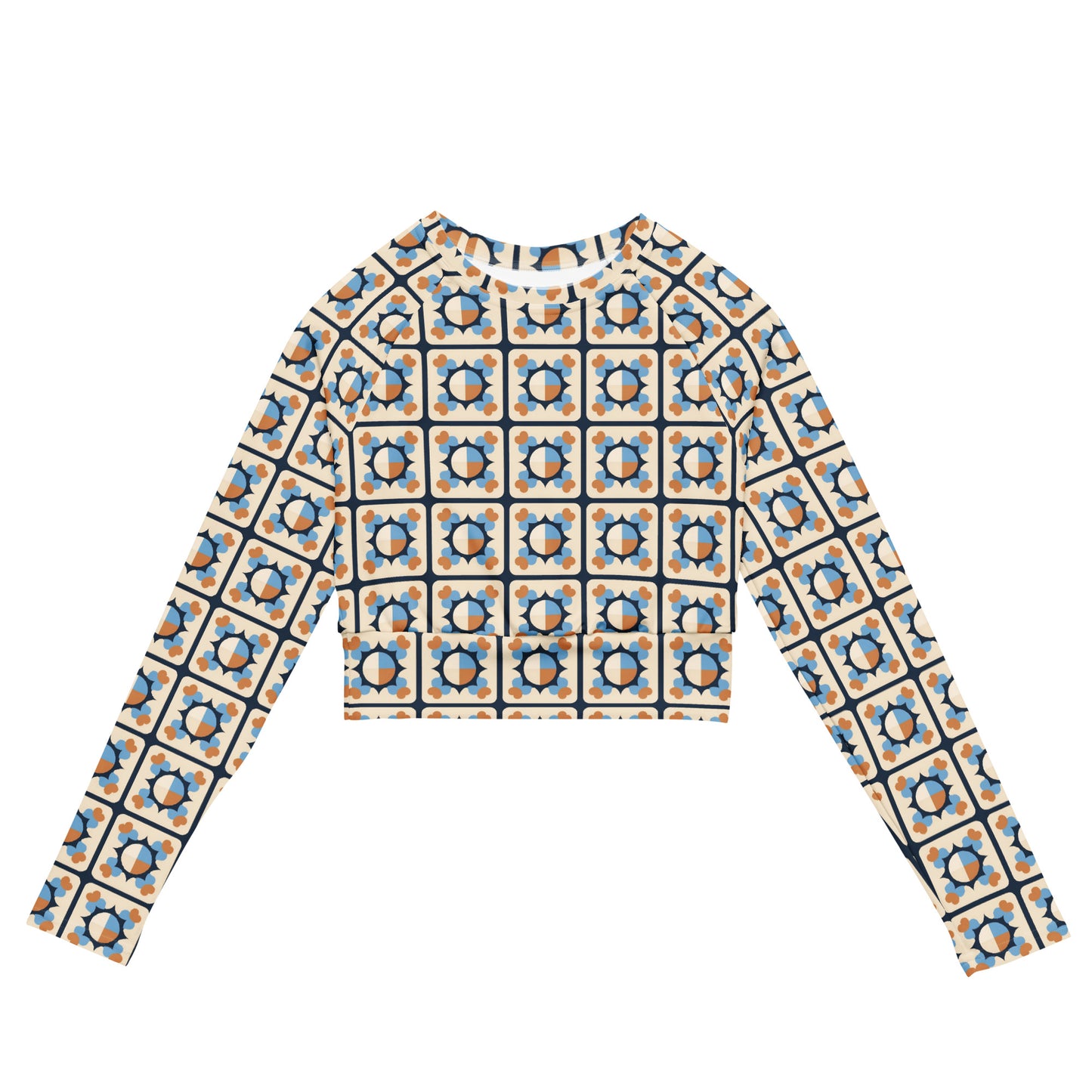 Recycled long-sleeve crop top