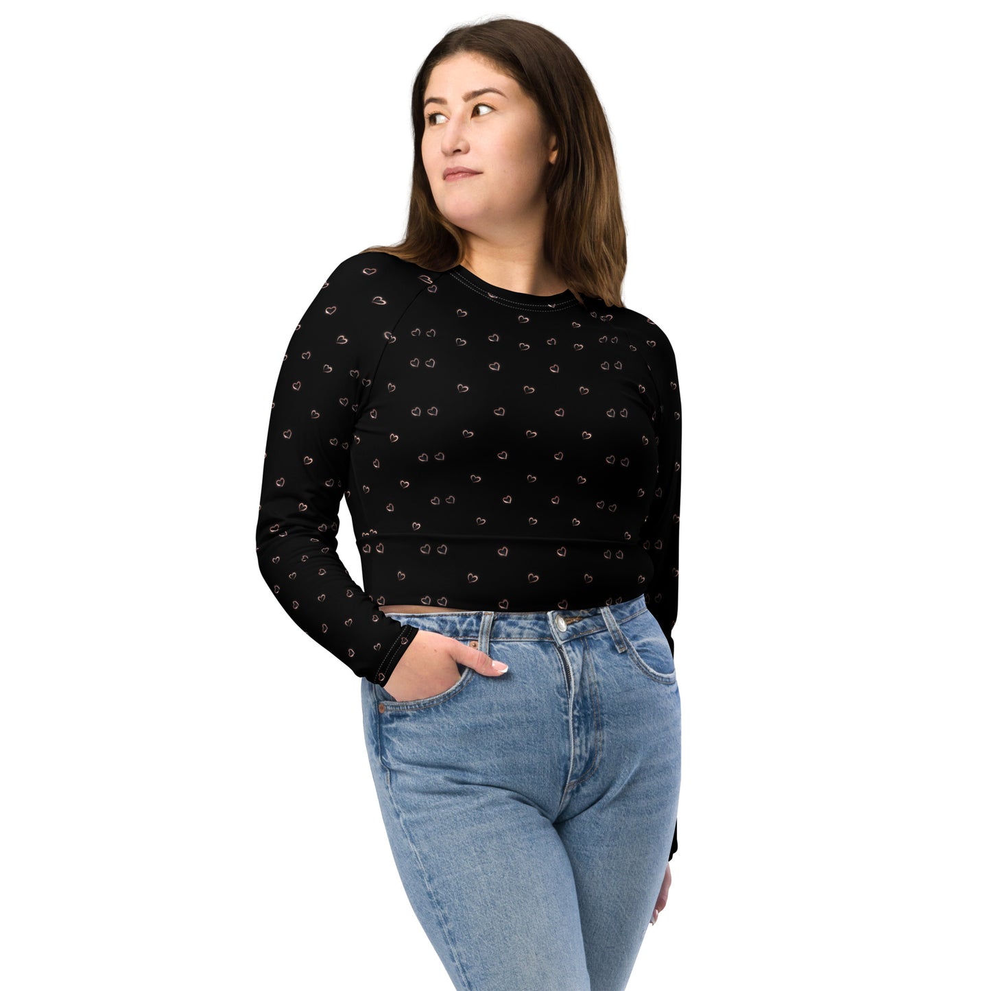 Recycled long-sleeve crop top