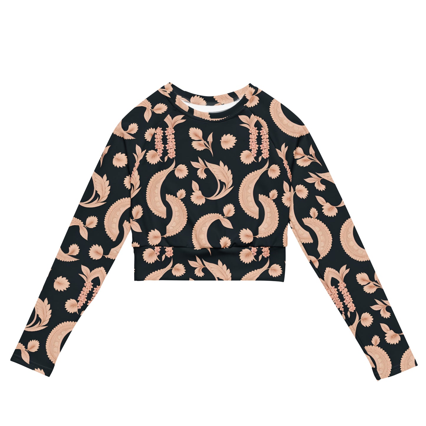 Recycled long-sleeve crop top