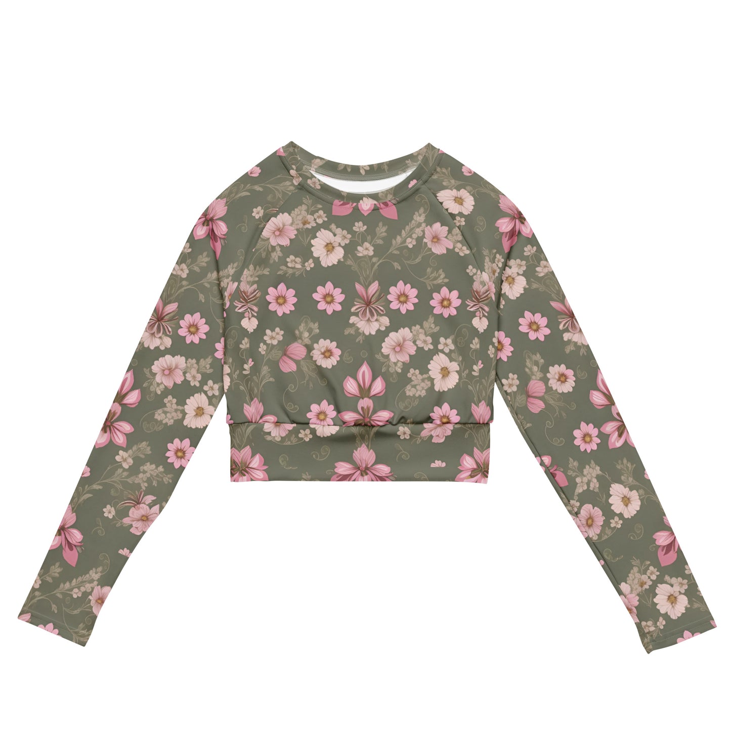 Recycled long-sleeve crop top