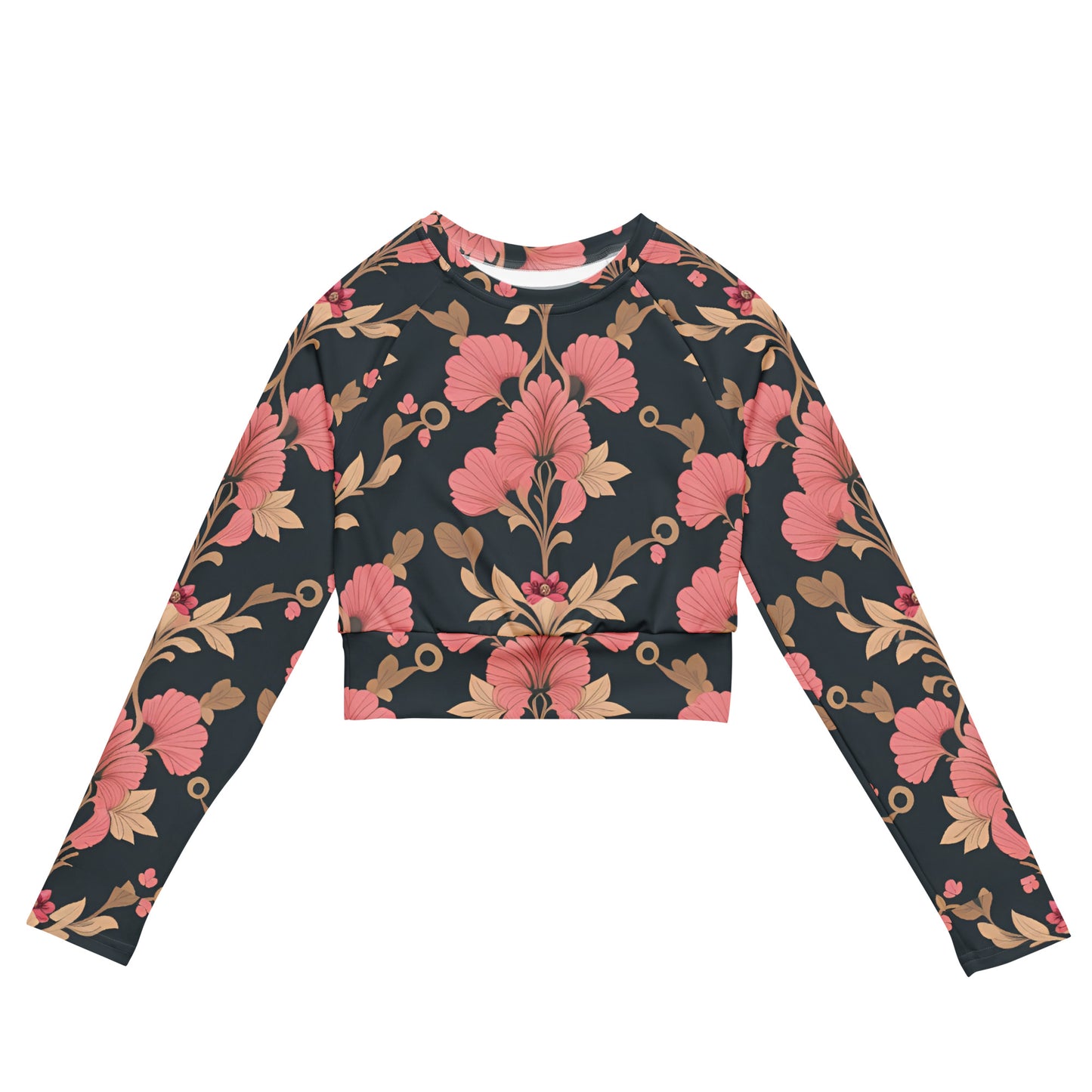 Recycled long-sleeve crop top