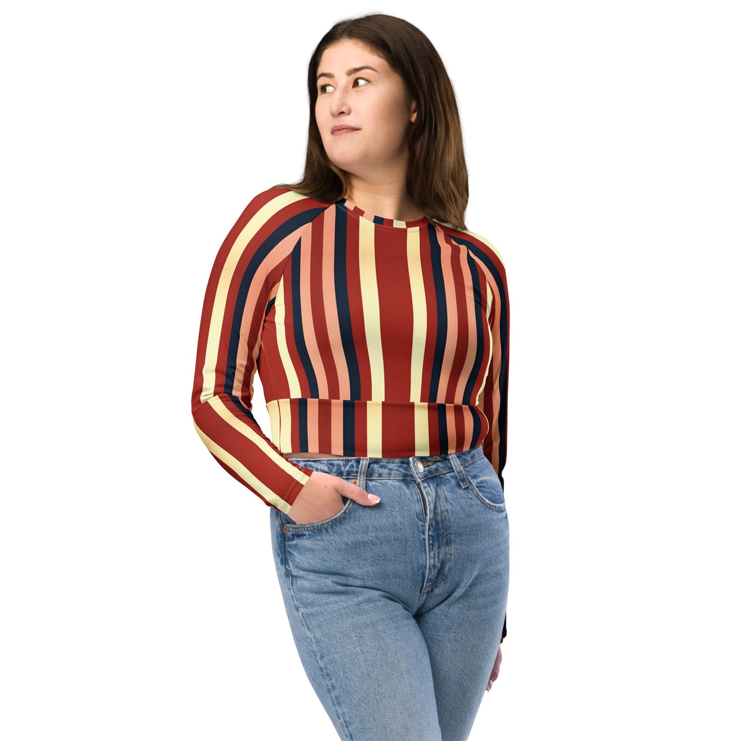 Recycled long-sleeve crop top