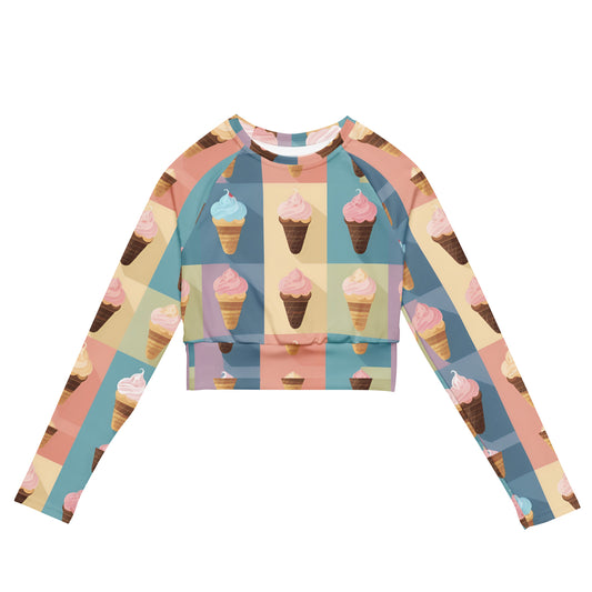 Recycled long-sleeve crop top