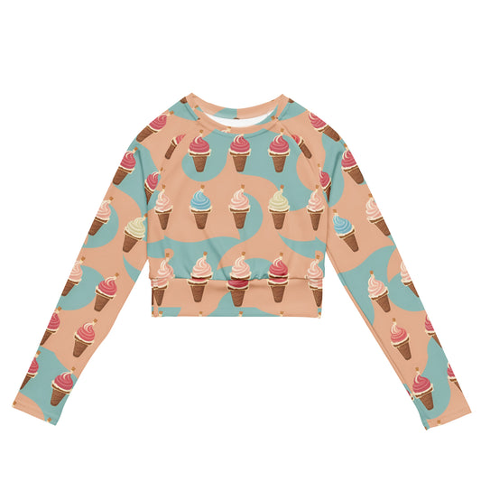 Recycled long-sleeve crop top