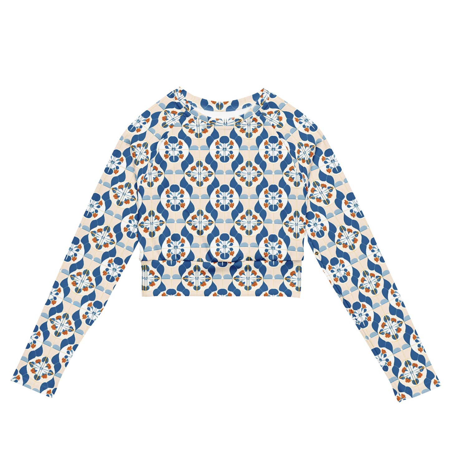 Recycled long-sleeve crop top