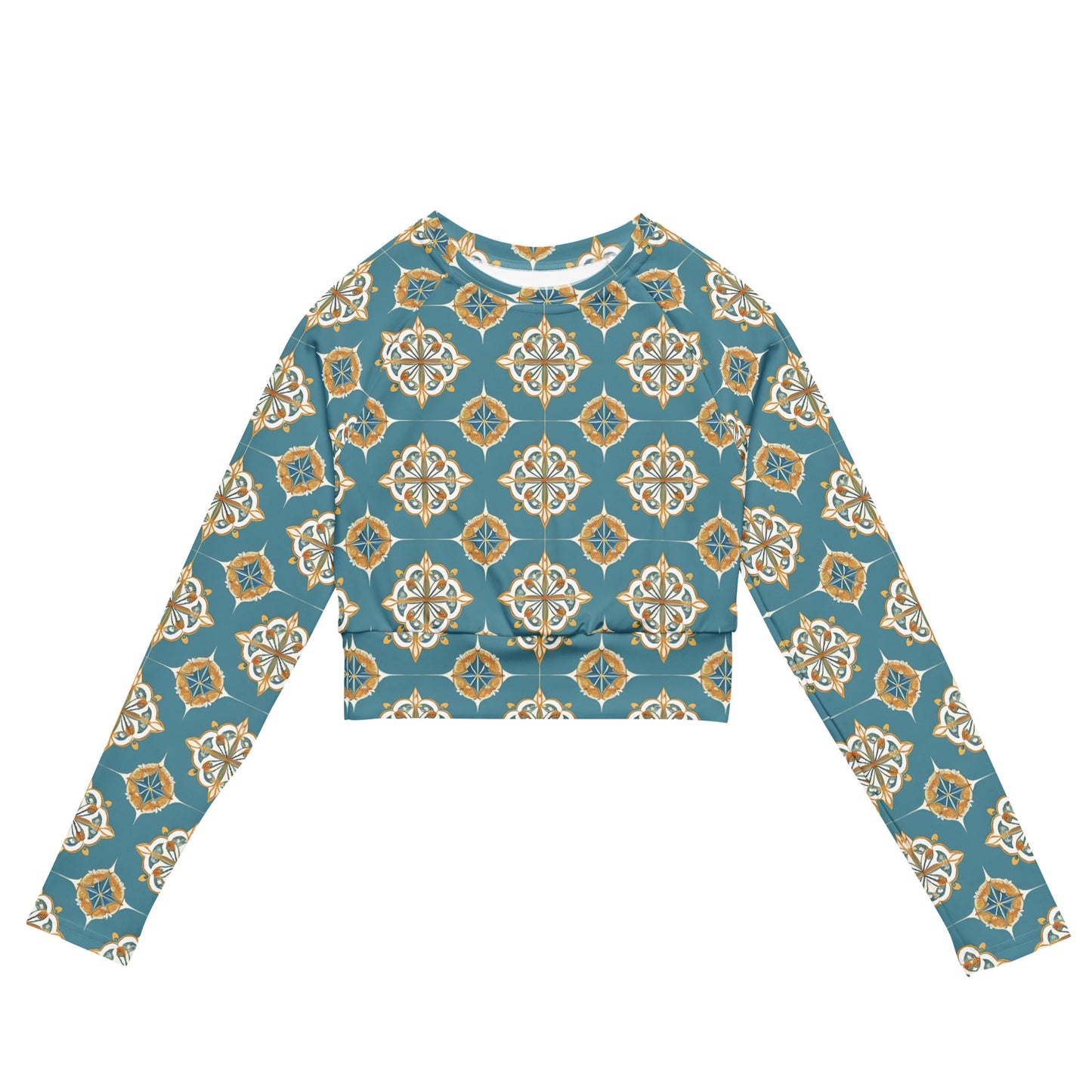 Recycled long-sleeve crop top