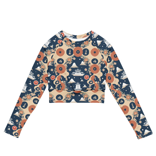 Recycled long-sleeve crop top