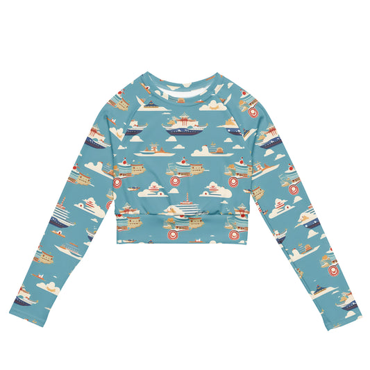 Recycled long-sleeve crop top