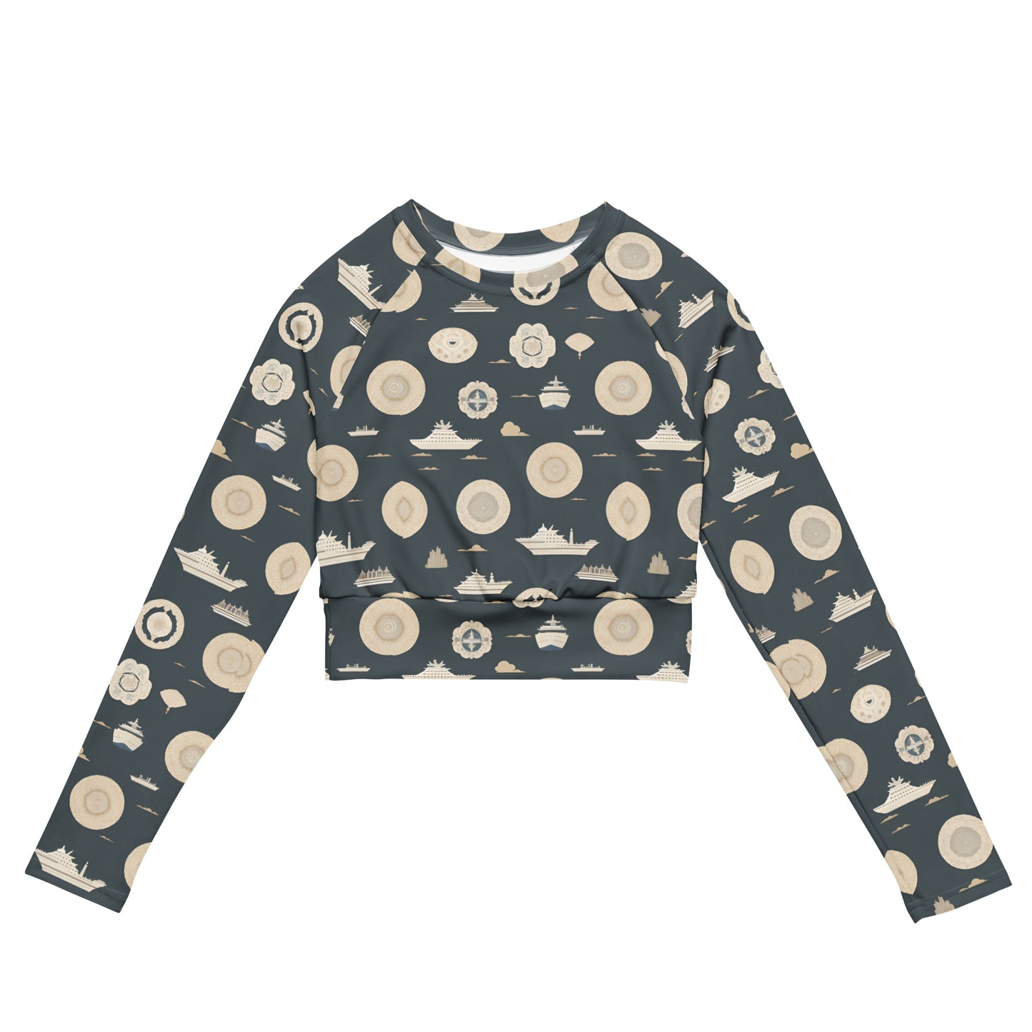 Recycled long-sleeve crop top